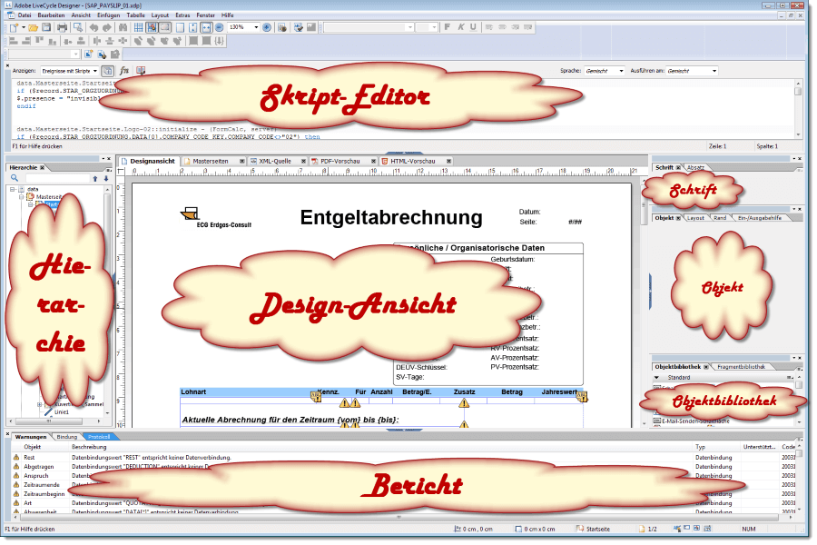 Praxisbuch SAP Interactive Forms und Adobe LiveCycle Designer - Oberfläche