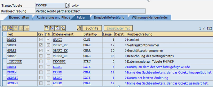 SAP-Praxishandbuch ABAP - Teil 1 - Tabelle FKKVKP