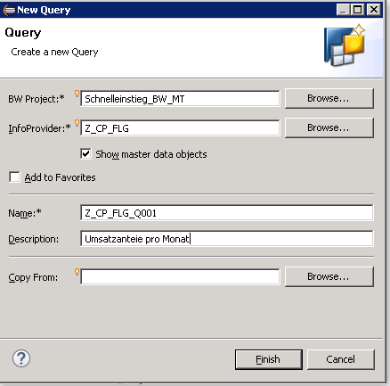 Schnelleinstieg in den SAP Query Designer mit Eclipse - Query